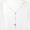 Picture of Art Deco Inspired 14k White Gold, Diamond & Pearl Lavalier Necklace