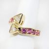 Picture of 18k Yellow Gold Diamond & Sapphire Bypass Ring