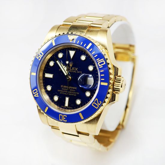 Picture of Rolex Submariner 18k Yellow Gold & Blue Dial Watch