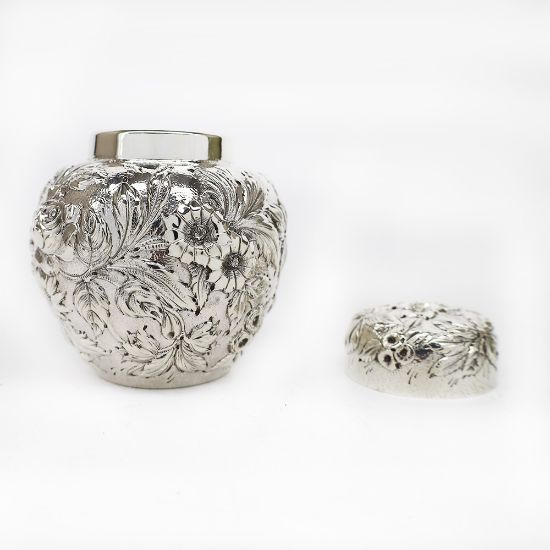 Picture of Antique Hand Wrought Sterling Silver Tea Caddy