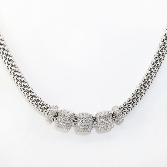 Picture of FOPE 18k White Gold Pavé Set Diamond Necklace