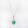 Picture of 14k White Gold, Emerald & Diamond Necklace 