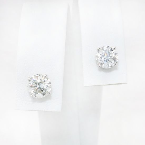 Picture of 14k White Gold 2.02CTW Round Brilliant Diamond Studs 