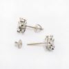 Picture of 14k White Gold Diamond Flower Studs 