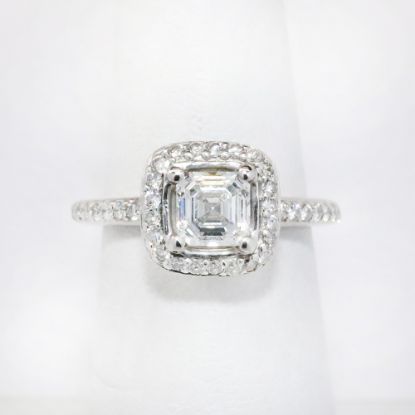 Picture of 14k White Gold .75Ct Ascher Cut Diamond Engagement Ring 