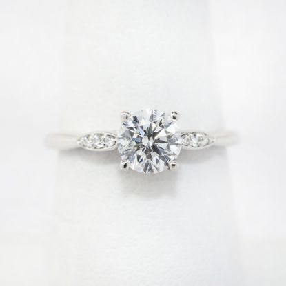 Picture of 14k White Gold .76Ct Round Brilliant Diamond Engagement Ring 