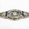 Picture of Vintage Style 14k White Gold Filigree, Diamond, Synthetic Sapphire & Enamel Bracelet