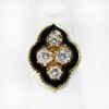 Picture of Vintage 14k Yellow Gold, Diamond & Black Enamel Pinky Ring