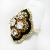 Picture of Vintage 14k Yellow Gold, Diamond & Black Enamel Pinky Ring