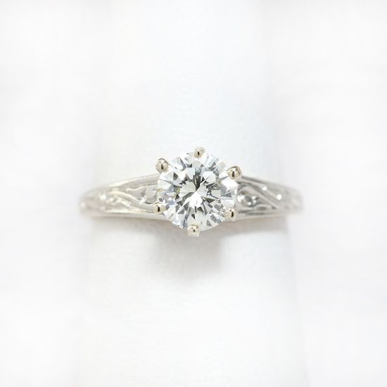 Picture of Vintage Two-Tone 14k Gold & Diamond Solitaire Engagement Ring