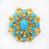 Picture of 1968 Faux Turquoise & Rhinestone Brooch by Henkel & Grosse for Christian Dior
