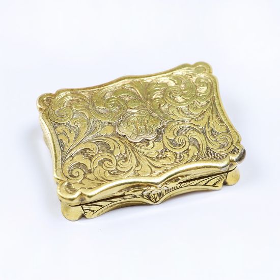 Picture of Victorian English Gilt Silver Vinaigrette by Nathaniel Mills, Birmingham