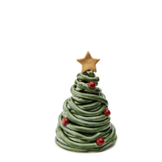 Picture of 7.25" 'Estrela Natal' Green Stoneware Christmas Tree