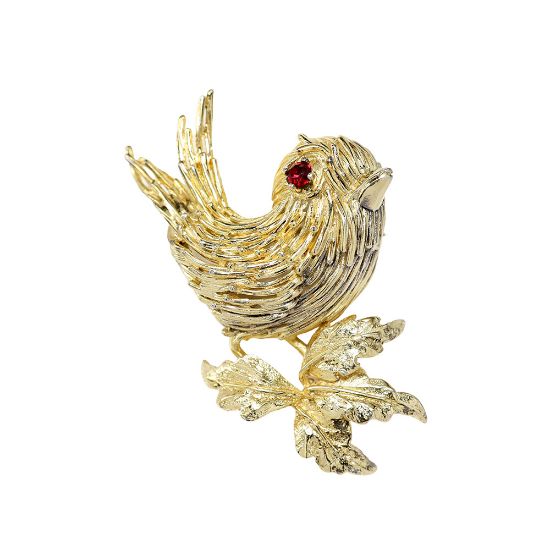 Picture of Rare 1965 Henkel & Grosse Gilt Sterling Silver Bird Brooch