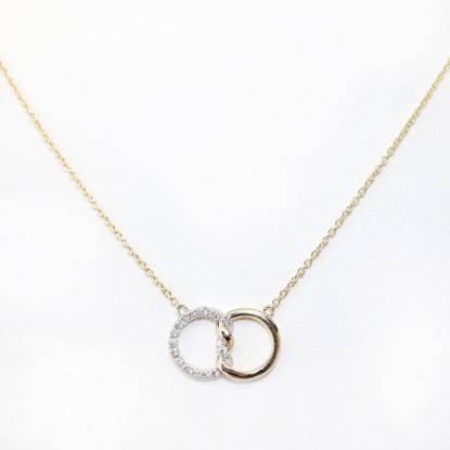 Picture of 14k Two-Tone Gold & Diamond Intertwined Circles Necklace