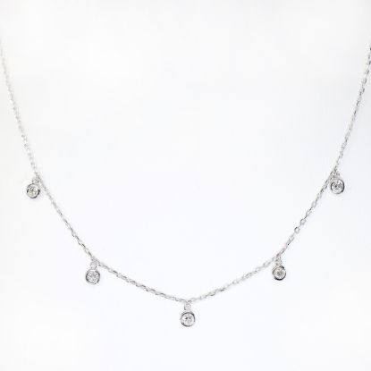 Picture of 14k White Gold & Diamond Charms Necklace