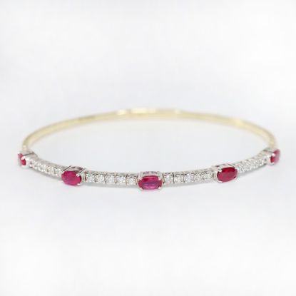 Picture of 14k Two-Tone Gold, Diamond & Ruby Bangle