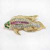 Picture of Vintage Swarovski Pavé Set Crystal & Enamel Fish Brooch