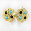 Picture of Vintage Christian Dior Faux Turquoise, Onyx & Rhinestone Earrings