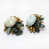 Picture of Vintage Miriam Haskell Moss Agate Clip-On Earrings