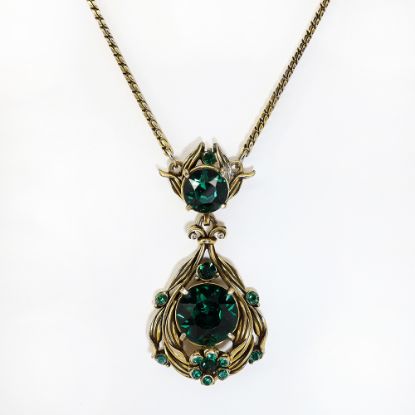 Picture of Vintage 1954 Hollycraft Emerald Green Rhinestone Necklace