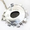 Picture of Vintage Los Ballesteros Sterling Silver & Chatoyant Obsidian Aztec Warrior Necklace