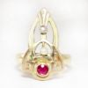 Picture of Art Nouveau 14k & 10k Gold, Ruby, Pearl & Diamond Ring