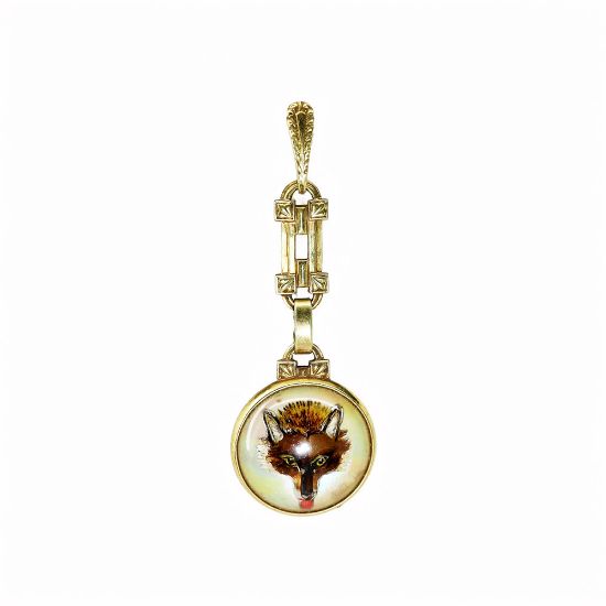 Picture of Vintage Diana by Krementz 14k Gold & Essex Crystal Fox Pendant