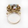 Picture of Vintage 1940s 14k Gold, Synthetic Spinel, Synthetic Ruby & Diamond Cocktail Ring