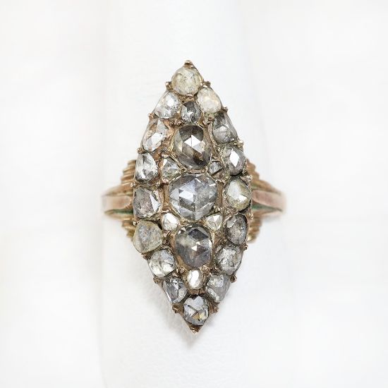 Picture of Antique Georgian Era 9k Gold & Diamond Navette Ring