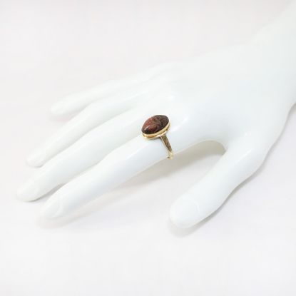 Picture of Vintage 10k Gold & Carved Rhodonite Scarab Ring