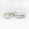 Picture of Vintage 14k White Gold & Diamond Locking Bridal Ring Set