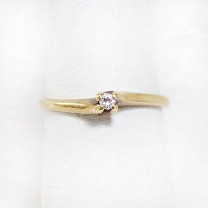 Picture of Antique Minimalist 14k Gold & Diamond Solitaire Engagement Ring