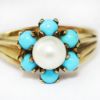 Picture of Antique European .333 (8k) Gold, Pearl & Turquoise Ring