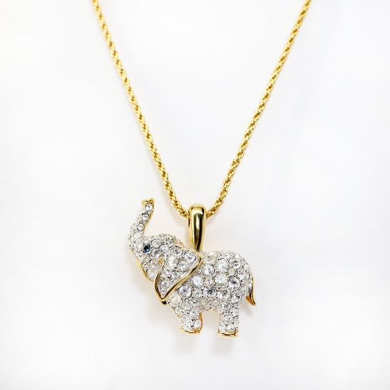 Picture of Vintage Swarovski Crystal Pavé Elephant Necklace
