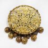 Picture of Vintage Large Signed Leo Glass Etruscan Style Brooch with Gemstones