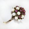 Picture of Vintage 8k Gold, Cultured Pearl & Pink Sapphire Thai Princess/Harem Ring