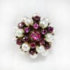 Picture of Vintage 8k Gold, Cultured Pearl & Pink Sapphire Thai Princess/Harem Ring