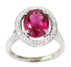 Picture of Vibrant 18k White Gold, Rubellite Tourmaline & Diamond Ring 