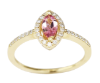 Picture of Exclusive 14k Yellow Gold, Diamond & Marquise Cut Pink Tourmaline Ring