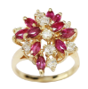 Picture of 14k Yellow Gold Ruby & Diamond Statement/Cocktail Ring