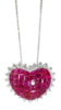 Picture of 18k White Gold, Ruby & Diamond Heart Necklace 