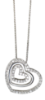 Picture of 14k White Gold Necklace with Stackable White Gold & Diamond Triple Heart Pendant
