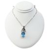 Picture of 14k White Gold Blue Topaz & Diamond Necklace  