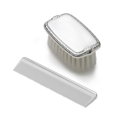 Picture of Plain Sterling Silver Baby Boy's Brush & Comb Set