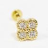Picture of 14k Yellow Gold Diamond Clover Tragus Earring