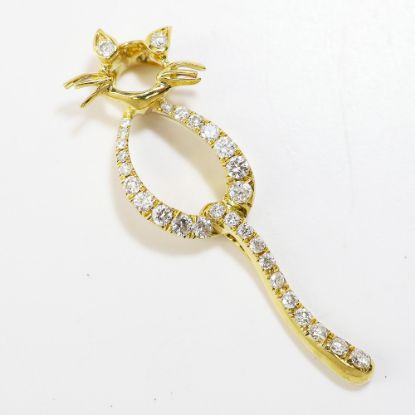 Picture of 14k Yellow Gold Diamond Cat Pendant