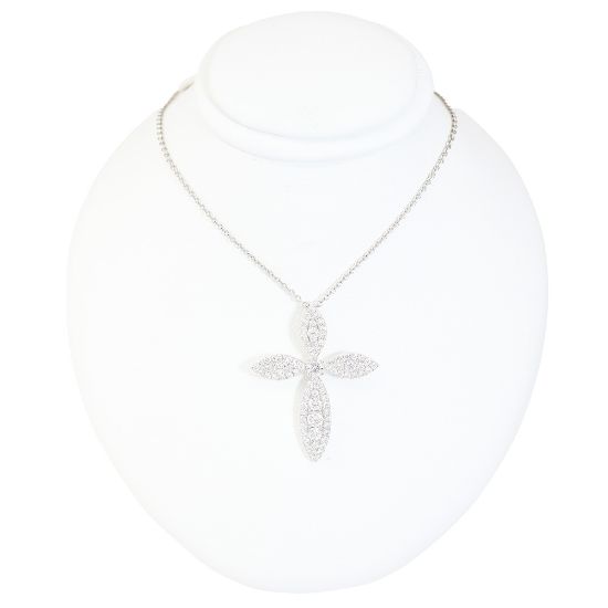 Picture of 18k White Gold Diamond Cross Pendant
