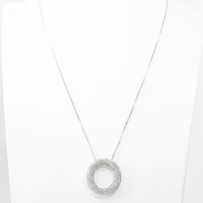 Picture of 14k White Gold Circle Diamond Pendant