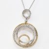 Picture of 14k Two Tone Gold Interlocking Multi-Ring Pendant